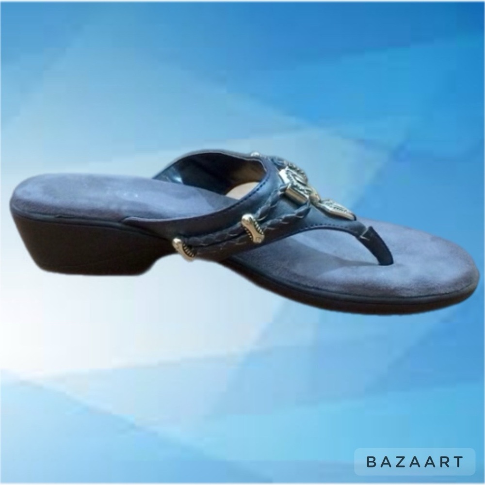 ☔️ Rialto Braided & Metal Accent Cushioned Slip-On Low Heel Sandals